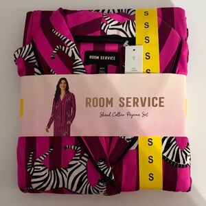 Room Service Pink Zebra Print Pajama Set